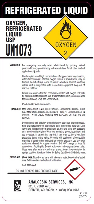 Analgesic Services Oxygen Refrigerated